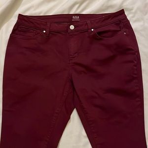 Ana Maroon Skinny Ankle Jeans Size 14